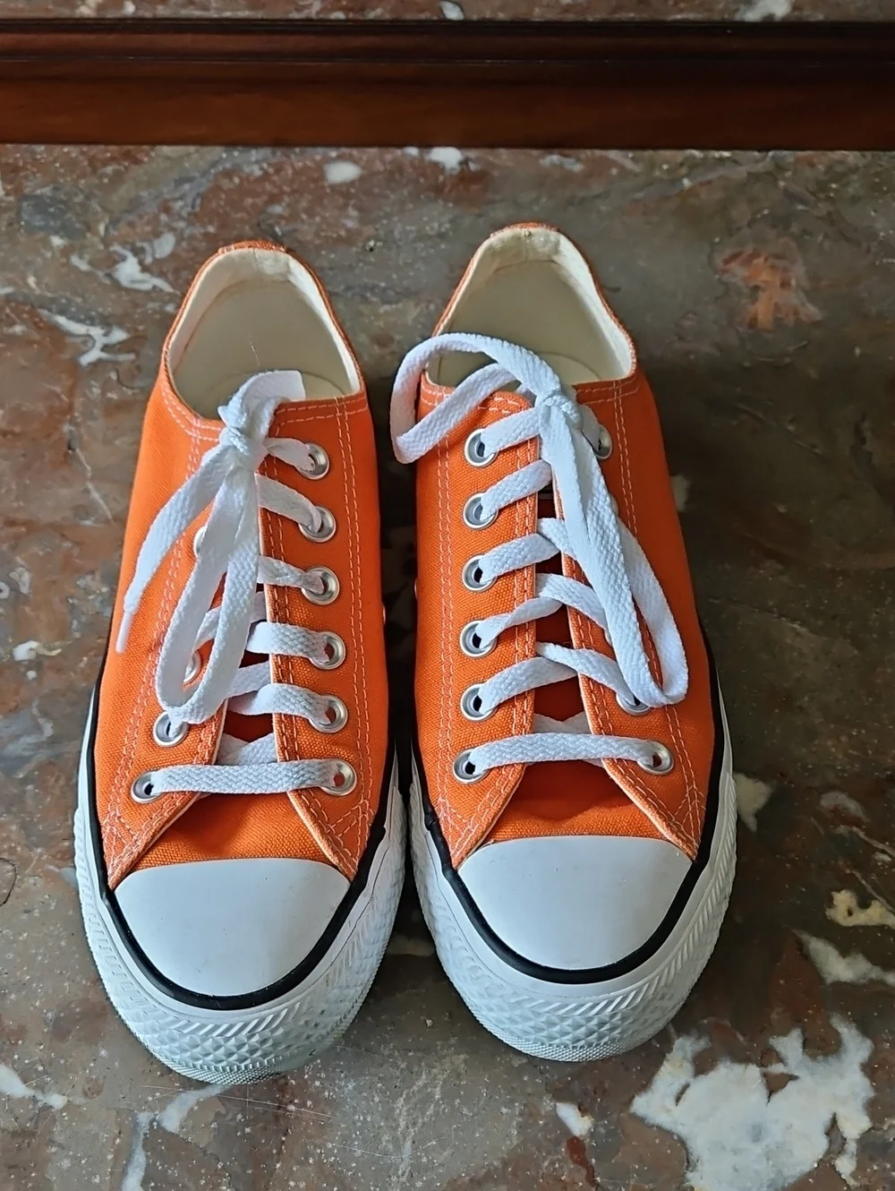 Converse Orange Low Top Sneakers Unisex W7 M5